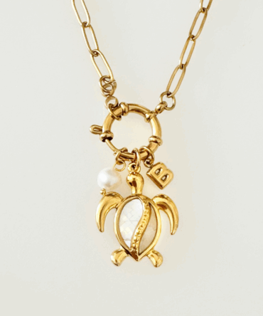 Κολιέ Χρυσό ατσάλινο με Charms