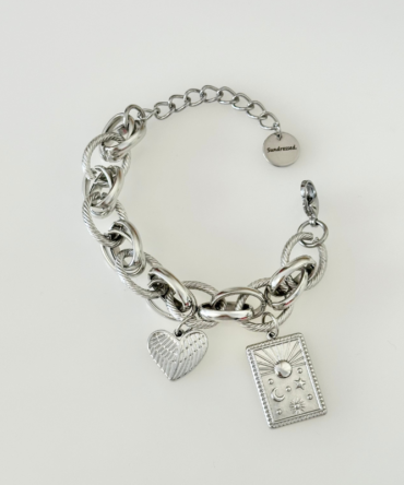 Βραχιόλι Ασημί ατσάλινο με charms