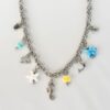 Κολιέ ατσάλινο ασημί με charms