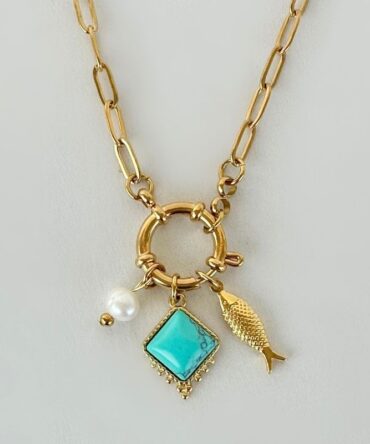 Ατσάλινο κολιέ με charms